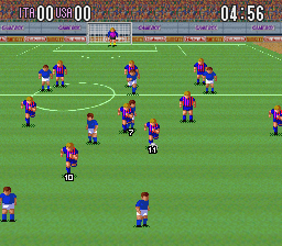 Super Soccer (USA) In game screenshot